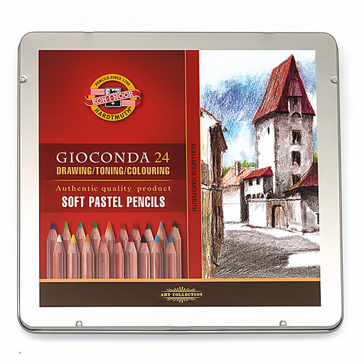 "KOH-I-NOOR Hardtmuth" Gioconda Мелки сухие в карандаше 24 цв. 8828024001PLRU в жестяной упаковке