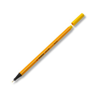 Ручка капиллярная желтая STABILO point 88, игольчатый металлический ПУ, толщина линии 0,4 мм