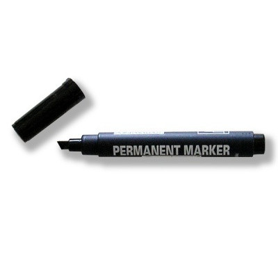 Маркер перманентный, черный, 2.0-5.0 мм, клиновидный, Centropen Dry Safe/Нестираемый
