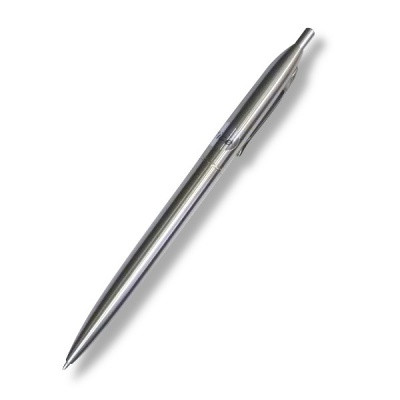 Ручка шариковая автоматическая 0,7 мм, синяя Centrum SILVER ICE, металлический серебристый корпус