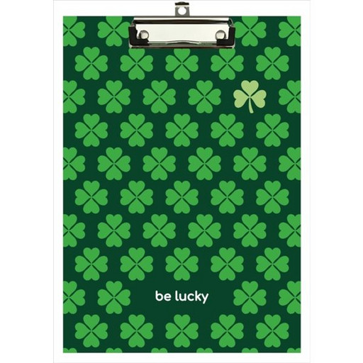 Планшет с зажимом LAMARK Be Lucky, А4, лам. картон, пласт. уголки, европодвес