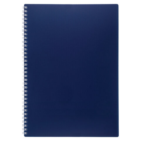Тетрадь обложка пластик, А4, 80 л., гребень, клетка, HATBER, "VELVET" Синяя, 081562, 80Т4В1гр_01609