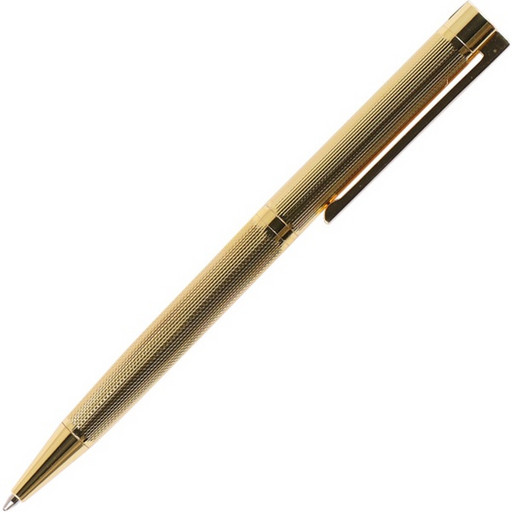 Ручка шариковая подарочная FIORENZO поворотный механизм,  цвет корпуса золотой, синяя в картоне