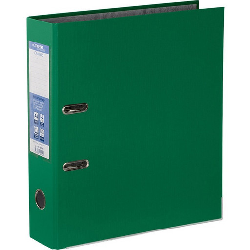 Папка–регистратор с арочным механизмом Expert Complete Premier, А4, 75 мм, PVC, мет. уголки, зеленая*