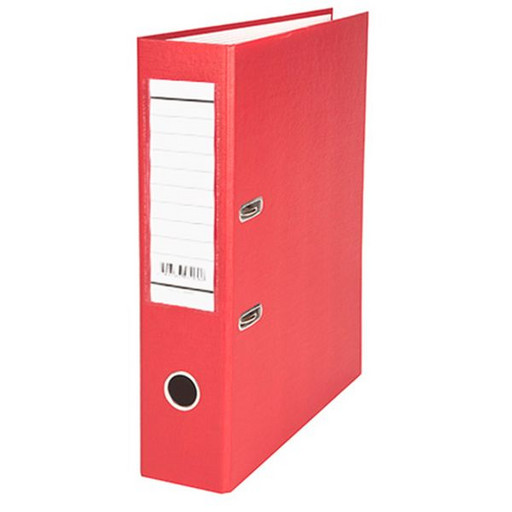 Папка–регистратор с арочным механизмом Hatber NEWtone, А4, 70 мм, т/карман, лам. бумага, красная