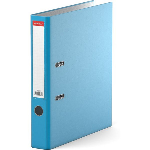 Папка–регистратор с арочным механизмом ErichKrause Neon, А4, 50 мм, т/карман, картон "лен", голубой