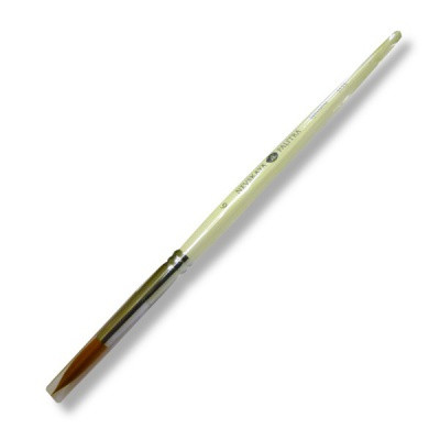 Кисть синтетика, №6, круглая, деревянная белая ручка, Невская Палитра