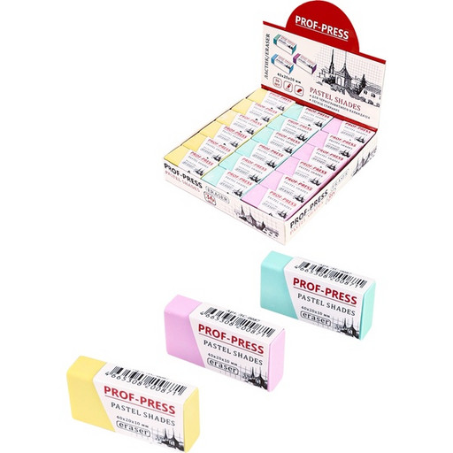 Ластик Prof-Press Pastel shades, 40*20*10 мм, TPR, прямоугольный