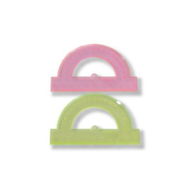 Транспортир пластиковый 180°/10 см СТАММ NEON Crystal, прозрачный, ассорти 4 цвета