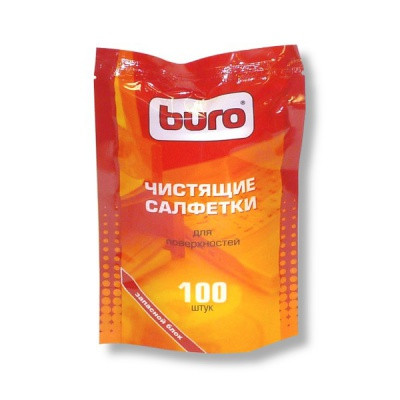 Салфетки чистящие для поверхностей Buro BU-Ssurface, 100 шт., неткан. материал (запасной блок)