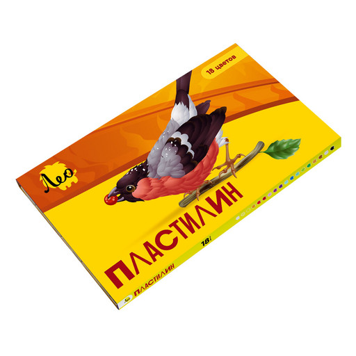 "Лео" "Ярко" Пластилин классический LBMC-0118 360 г ( в картонной упаковке ) 18 цв. .