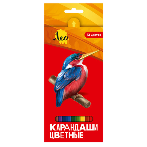 "Лео" "Ярко" Набор цветных карандашей LBSCP-12 заточенный 8 х 12 цв. .