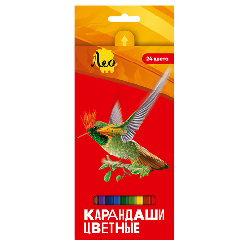 "Лео" "Ярко" Набор цветных карандашей LBSCP-24 заточенный 4 х 24 цв. .
