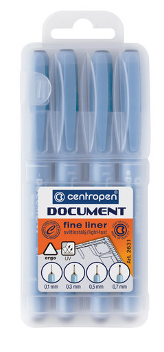 "Centropen" Линер DOCUMENT SE, металлический наконечник 2631/4 SE ассорти черный