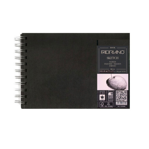 "Fabriano" Блокнот для зарисовок SKETCHBOOK ландшафт 110 г/м2 A5 14.8 х 21 см на спирали 80 л. 28014660