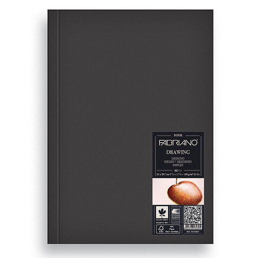 "Fabriano" Блокнот для зарисовок DRAWINGBOOK портрет 160 г/м2 A4 21 х 29.7 см прошивка и склейка 60 л. 19100007