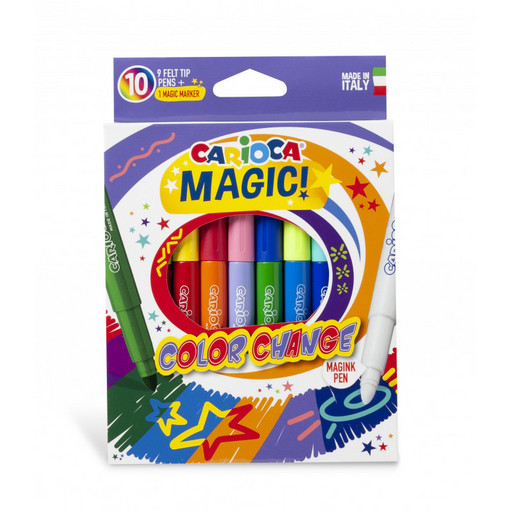 "Carioca" Фломастеры меняющие цвет Magic Markers стираемые 10 цв 42737