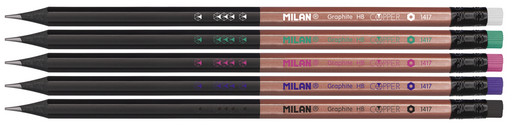 "Milan" Карандаш чернографитный с ластиком Copper series заточенный ТМ (HB) 24 шт. HB 71421724
