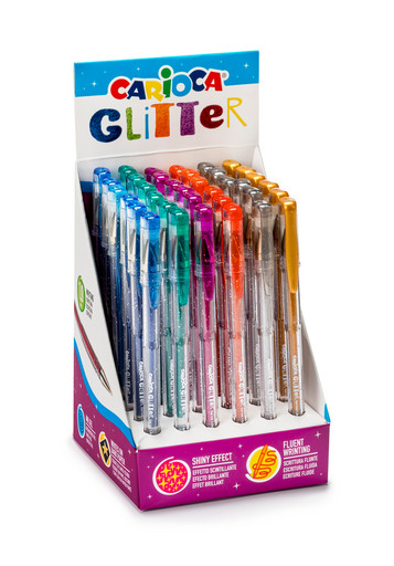 "Carioca" Ручка гелевая с блестками Glitter 1 мм 36 шт. 42166 цвет чернил: ассорти