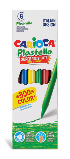 "Carioca" Набор мелков пластиковых "Plastello" 6 цв. , 6 шт 42879