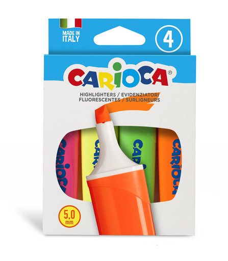 "Carioca" Набор текстовыделителей "Memolight" 5 мм 4 цв. перо скошенное 42870