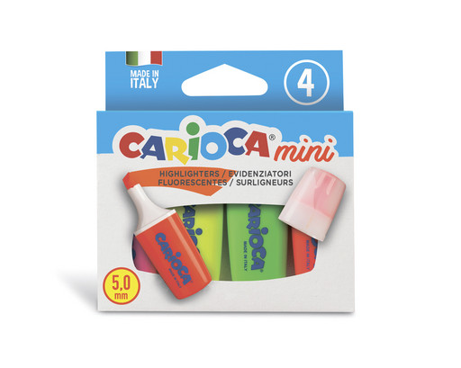 "Carioca" Набор текстовыделителей МИНИ "Memolight" 5мм 4 цв. 4 шт. перо скошенное 42868