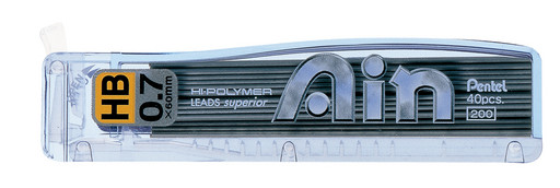 "Pentel" Грифели для карандашей автоматических Hi Polymer Ain 0.7 мм 40 грифелей в тубе C257-HBO