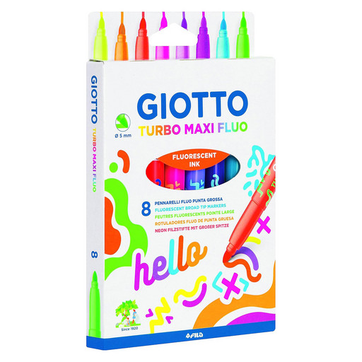 "Giotto" TURBO MAXI FIUO Фломастеры утолщенные флуорисцентные 8 цв F453800