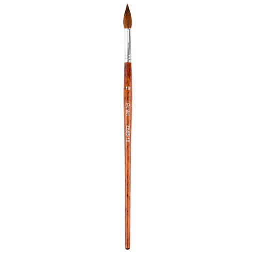 Кисть коза "Pentel" ZBS5-10 круглая 12 шт длинная ручка №10