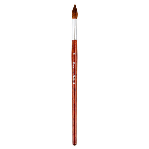 Кисть коза "Pentel" ZBS5-14 круглая 12 шт длинная ручка №14 ZBS5-14