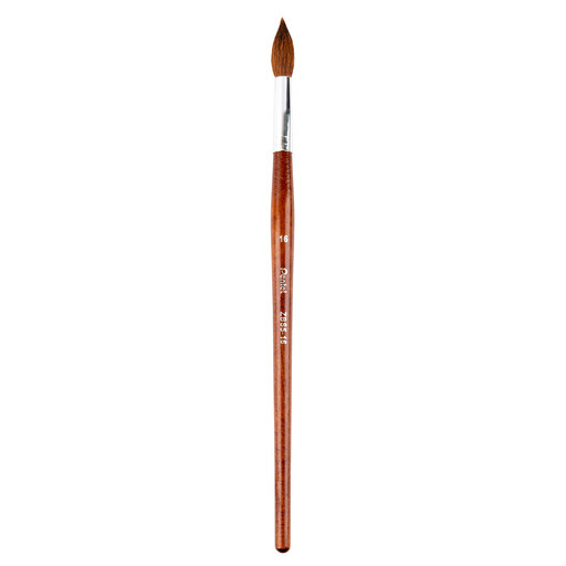 Кисть коза "Pentel" ZBS5-16 круглая 12 шт длинная ручка №16
