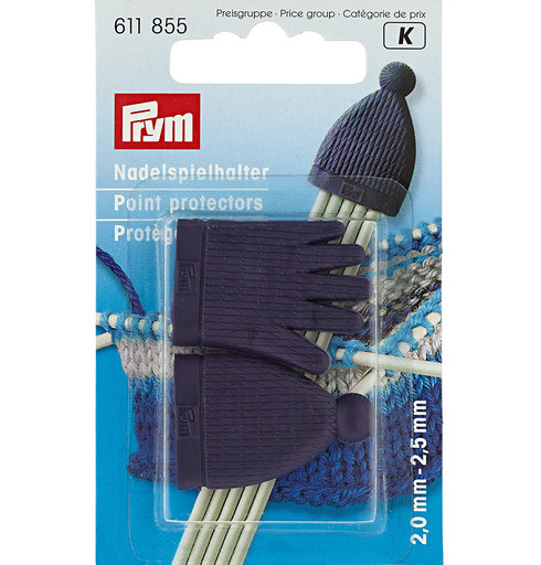 Для вязания "PRYM" 611855 колпачки-держатели для спиц пластик 2 шт для 2.0 и 2.5 мм