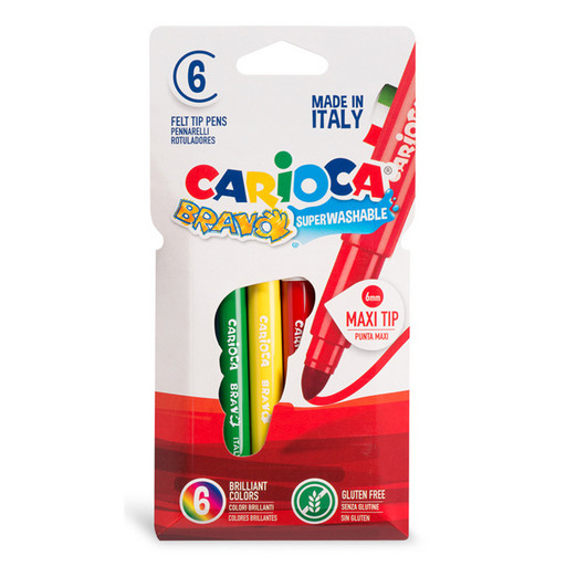 "Carioca" Фломастеры утолщенные Bravo 6 цв 42767