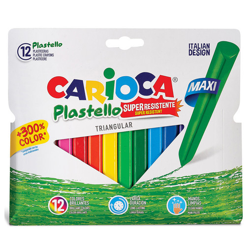 "Carioca" Набор мелков пластиковых "Plastello" Maxi 12 цв. , 12 шт 42671