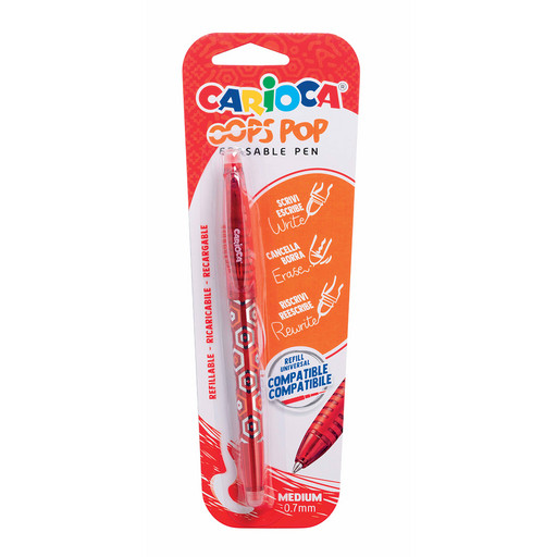 "Carioca" Ручка гелевая стираемая "OOPS Pop" 41044/03 0.7 мм 41044/03 цвет чернил: красный