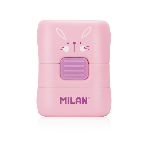 "Milan" Fun Ластик квадратный 430 в защитном пенале с щеточкой 15,7х9,5х5 см 16 шт. 4901116FA