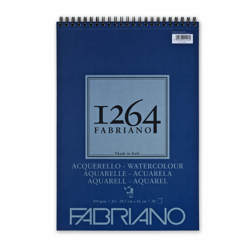"Fabriano" Альбом для акварели с бумагой холодного прессования 300 г/м2 A3 29.7 х 42 см на спирали 30 л. 19100650