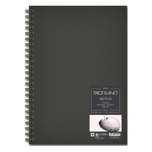 "Fabriano" Альбом для эскизов Fabriano 110 г/м2 A4 21 х 29.7 см на спирали 80 л. 28021550