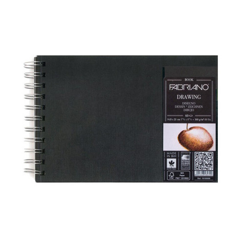 "Fabriano" Альбом для графики на спирали Fabriano "Drawing" 160 г/м2 A5 14.8 х 21 см на спирали 60 л. 43211421