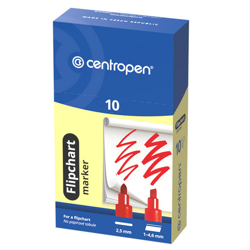 "Centropen" Маркер FLIPCHART 5 мм перо клиновидное 10 шт. 8560/1 черный