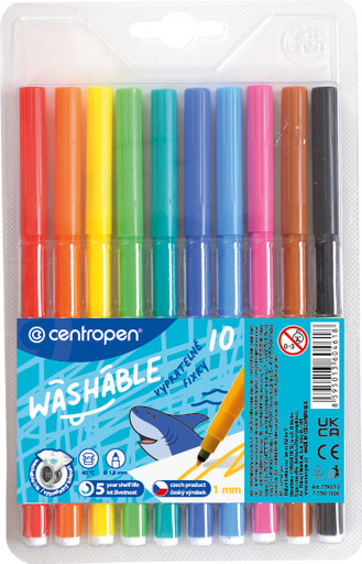 "Centropen" Набор цветных фломастеров WASHABLE TP 7790/10 10 цв 7790/10
