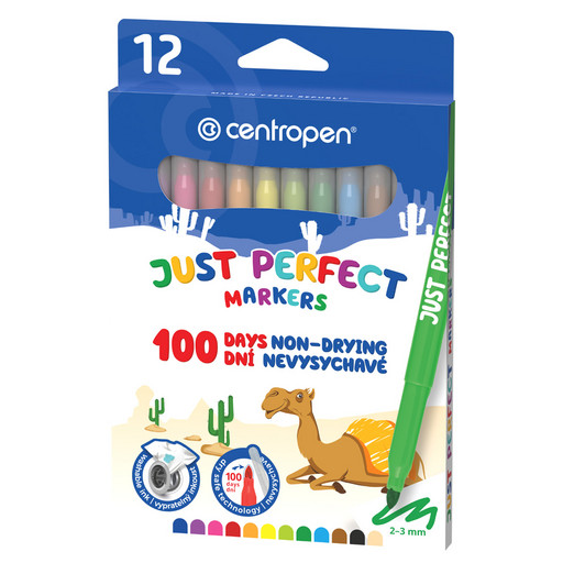 "Centropen" Набор цветных фломастеров JUST PERFECT– DRY SAFE 2510/12 12 цв 2510/12