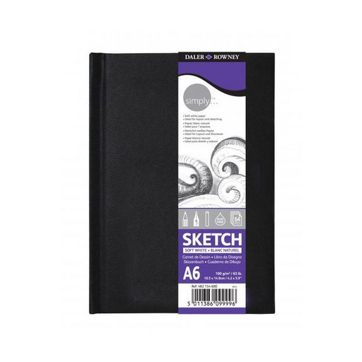 "Daler Rowney" Скетчбук SIMPLY 100 г/м2 A6 10.5 х 14.8 см твердый переплет 54 л. D482154600