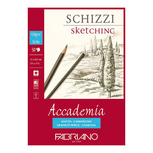"Fabriano" Альбом для эскизов "Accademia" 120 г/м2 A4 21 х 29.7 см склейка с одной стороны 50 л. 41122129