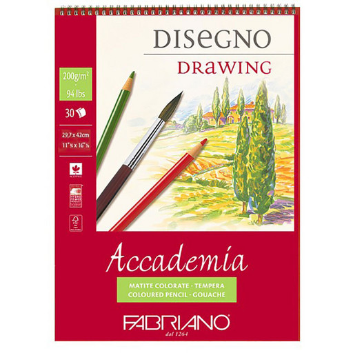 "Fabriano" Альбом для эскизов "Accademia" 200 г/м2 A3 29.7 х 42 см на спирали 30 л. 44202942