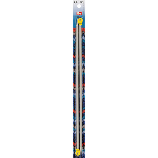 Спицы PRYM 191469 прямые алюминий d 6.0 мм 35 см 2 шт с наконечниками