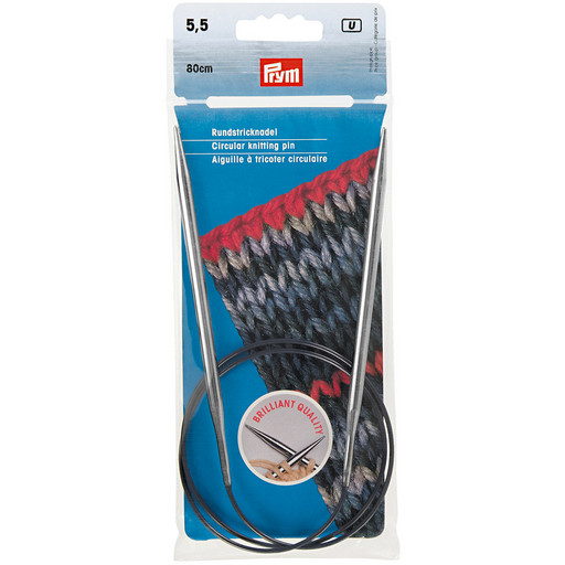 Спицы  PRYM 212174 круговые латунь d 5.5 мм 80 см 1 шт серебристые