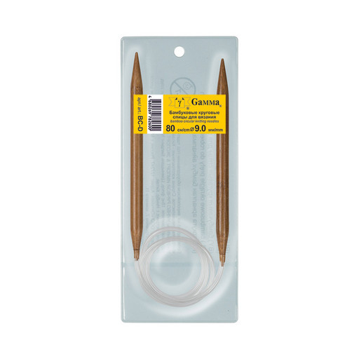 Спицы GAMMA круговые BC-D бамбук d 9.0 мм 80 см 1 шт карамельные