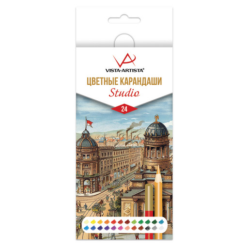 "VISTA-ARTISTA" Studio VACPS-24 Цветные карандаши набор заточенный 4 х 24 цв. .