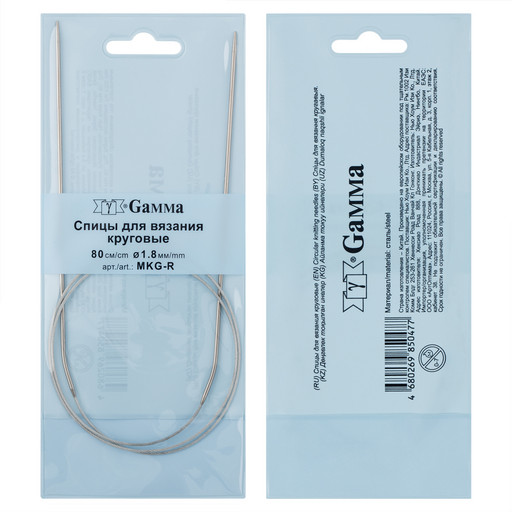 Спицы GAMMA круговые MKG-R сталь d 1.8 мм 80 см 1 шт с металлической леской